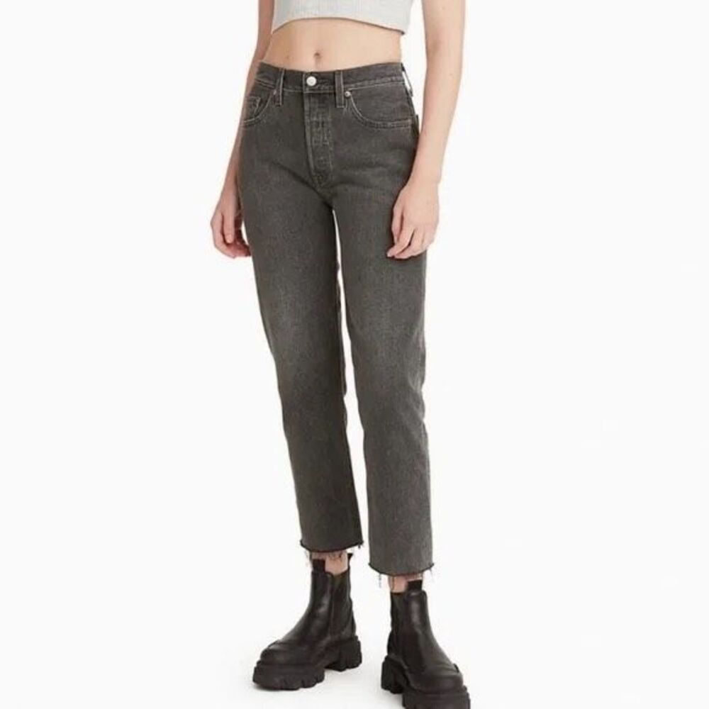 Levi's 501 Crop Original Straight Jeans Get Off My Cloud 25x26